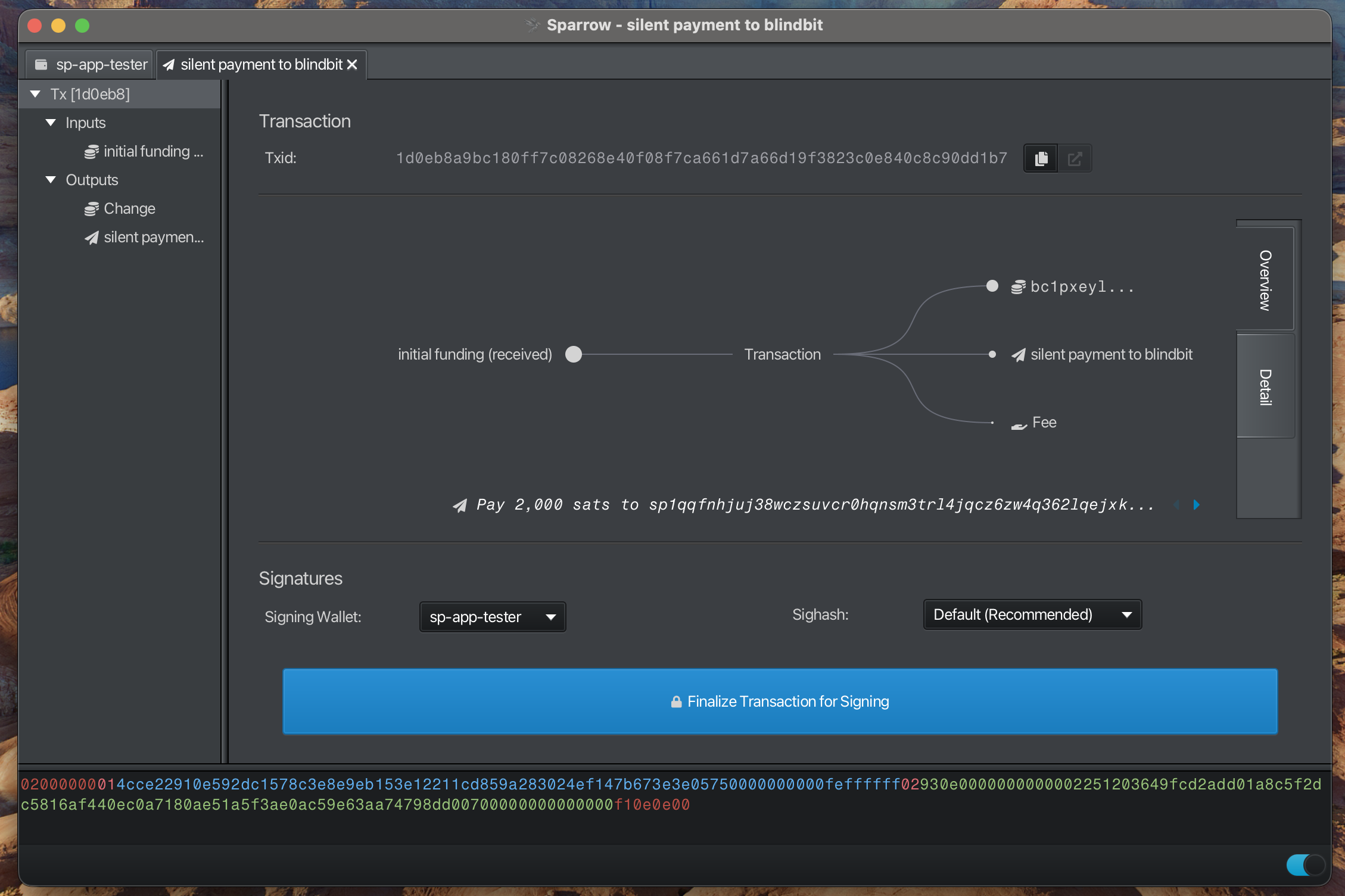 Finalize Transaction
